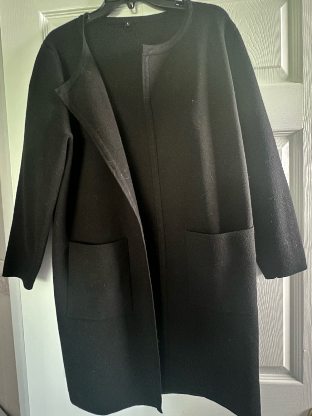 Women’s Black Open-Front Coat